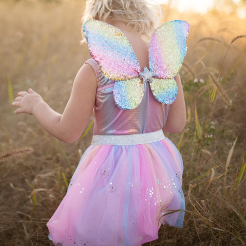 Set Ailes de fée, Baguette magique et Jupe RAINBOW Déguisement enfant lavable en machine boutique pour enfant saint pierre ILE DE LA REUNION livraison sur tout l'ile 974