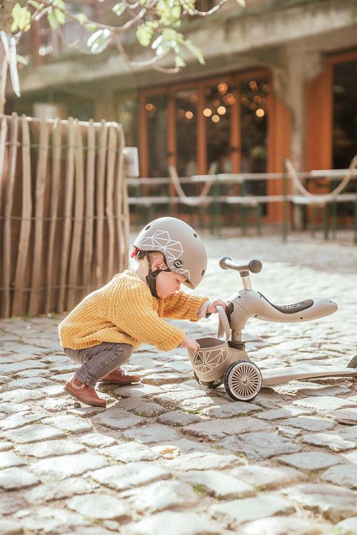 Porteur évolutif trottinette enfant lignes taupes SCOOT AND RIDE magasin de jouet à st pierre 97410 livraison la Reunion 974