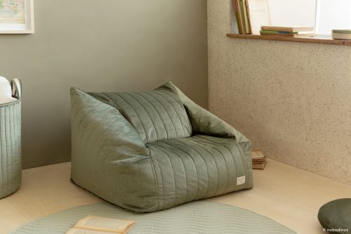 Pouf Déhoussable en velours bio recyclé