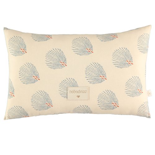 Coussin coton Bio LAUREL BLUE GATSBY CREAM magasin décoration enfant et bébé ile de la reunion