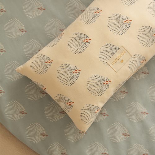 Coussin coton Bio LAUREL BLUE GATSBY CREAM magasin décoration enfant et bébé ile de la reunion