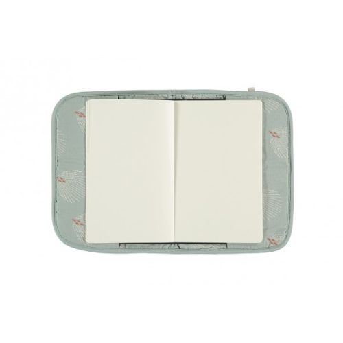 Protège carnet de santé en coton bio WHITE GATSBY ANTIQUE GREEN