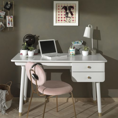 BUREAU STAR Blanc Satin pour chambre bébé et enfant et ado magasin meuble saint pierre réunion 974