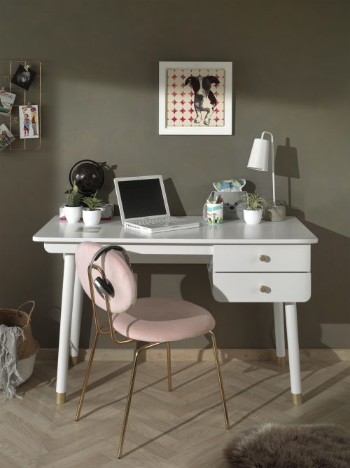 BUREAU STAR Blanc Satin pour chambre bébé et enfant et ado magasin meuble saint pierre réunion 974