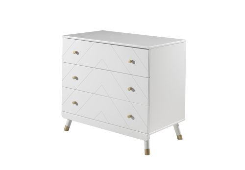 Commode STAR Blanc Satin pour chambre bébé et enfant et ado magasin meuble saint pierre réunion 974