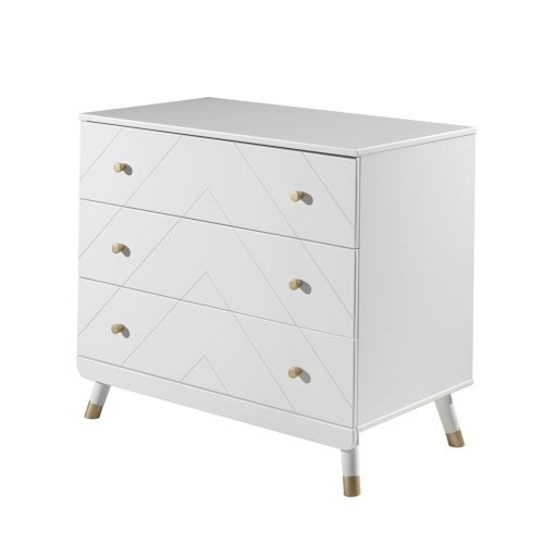 Commode STAR Blanc Satin pour chambre bébé et enfant et ado magasin meuble saint pierre réunion 974