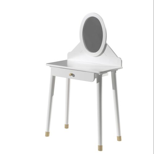 coiffeuse STAR Blanc Satin pour chambre bébé et enfant et ado magasin meuble saint pierre réunion 974