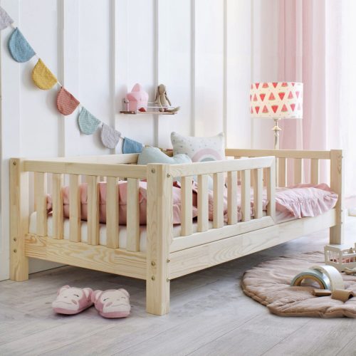 Lit 90x190 avec barrières EMIL tendance scandinave boutique de meuble pour enfant lit sécurisé en bois massif saint pierre ile de la reunion 974