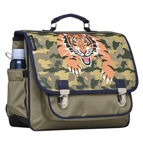 Cartable de qualité pour enfant boutique pour enfant saint pierre ILE DE LA REUNION rentrée des classes écoles livraison 974 caramel et Cie LE ROI TIGRE