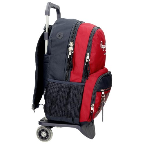 Sac à dos à roulettes pour école primaire cartable de qualité boutique pour enfant saint pierre ILE DE LA REUNION rentrée des classes écoles livraison 974 garçon PEPE JEANS rouge