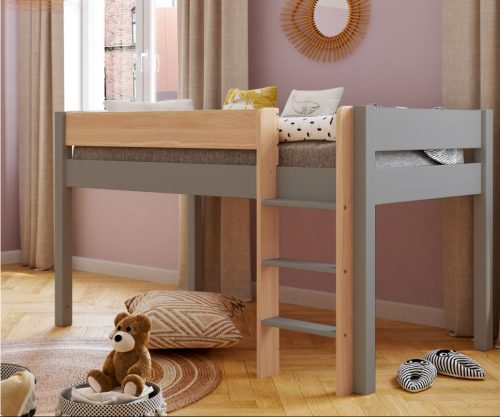 Lit surélevé Mi-Hauteur 90×190 cm  pour enfant magasin de mobilier meuble et décoration pour chambre d'enfant fille ou garçon ILE DE LA REUNION 974