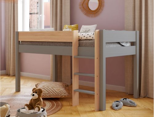 Lit surélevé Mi-Hauteur 90×190 cm  pour enfant magasin de mobilier meuble et décoration pour chambre d'enfant fille ou garçon ILE DE LA REUNION 974