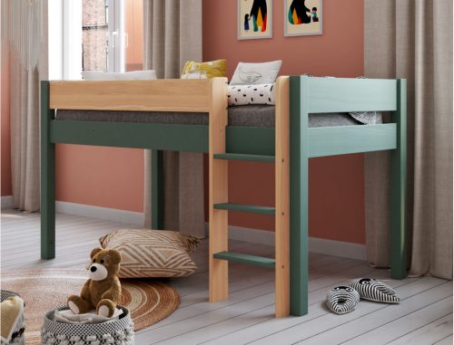 Lit surélevé Mi-Hauteur 90×190 cm  pour enfant magasin de mobilier meuble et décoration pour chambre d'enfant fille ou garçon ILE DE LA REUNION 974