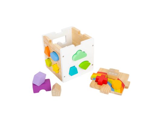 Cube à formes arc en ciel jeu montessori et motricité fine jouet en bois magasin de jouet à Saint Pierre 97410 La Réunion 974