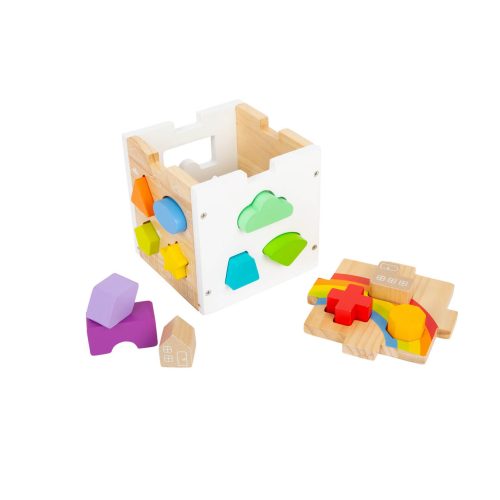 Cube à formes arc en ciel jeu montessori et motricité fine jouet en bois magasin de jouet à Saint Pierre 97410 La Réunion 974