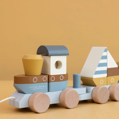 Train en bois avec blocs SAILORS BAY boutique de jouet enfant revendeur officiel Little Dutch saint pierre reunion 974