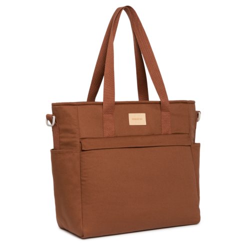 Sac à langer imperméable BABY ON THE GO CLAY BROWN sac a langer en coton bio tendance pour futur papa et future maman revendeur officiel nobodinoz ile la reunion livraison a domicile ou retrait en boutique