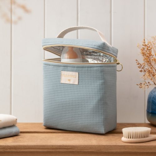 Sac isotherme en coton bio CONCERTO STONE BLUE boutique bébé revendeur nobodinoz officiel ile de la reunion saint pierre