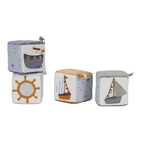 Ensemble de blocs souples et doux Lot de 4 Cubes en tissu SAILORS BAY revendeur LITTLE DUTCH saint pierre ILE DE LA REUNION 974