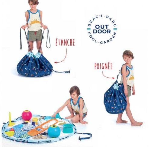 sac de rangement tapis beach surf tapis de jeu extérieur imperméable tapis pour la plage PLAY & GO magasin de jouet mobiliers bébé et enfants déco de chambre enfants 97410 Saint Pierre 974 La Réunion