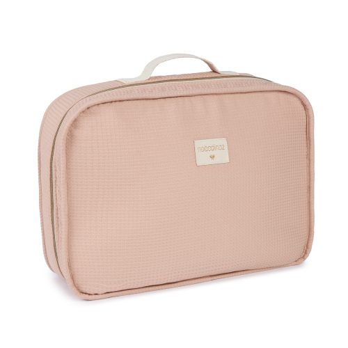 Valise de maternité pour bébé VICTORIA Sac de maternité Texture en nid d’abeille de coton bio boutique et boutique en ligne bébé et future maman ILE DE LA REUNION 974 MISTY PINK