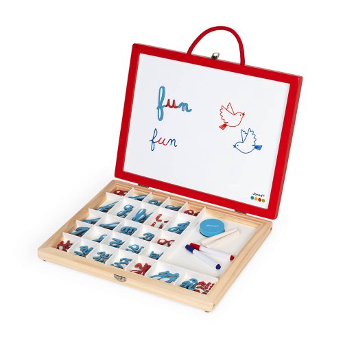 mallette de lettres cursives 4 en 1 apprentissage alphabet enfant tableau magnétique revendeur officiel JANOD jouet en bois magasin de jouet saint pierre 97410 La Réunion 974