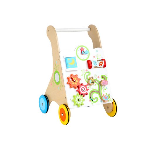 Chariot de marche multicolore jeu de motricité éveil bébé jouet en bois magasin de jouet saint pierre 97410 La Réunion 974