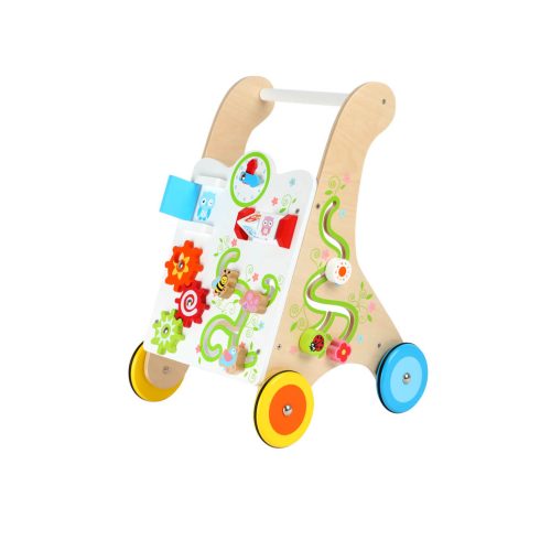 Chariot de marche multicolore jeu de motricité éveil bébé jouet en bois magasin de jouet saint pierre 97410 La Réunion 974