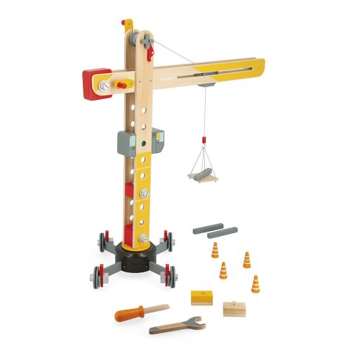 La grande grue jeu chantier et bricolage revendeur officiel JANOD jouet en bois magasin de jouet saint pierre 97410 La Réunion 974