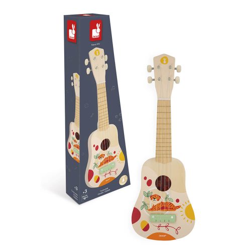 Ukulélé sunshine youkoulélé instrument de musique enfant éveil musical revendeur officiel JANOD jouet en bois magasin de jouet saint pierre 97410 La Réunion 974