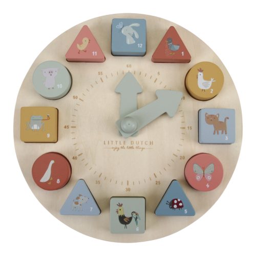 Jeu éducatif pour apprendre à lire l'heure Horloge Puzzle revendeur officiel LITTLE DUTCH magasin de jeux et jouets saint pierre reunion 974 97410 97400