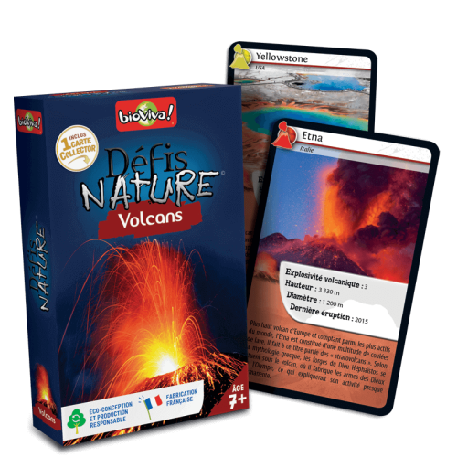 DEFIS NATURE volcans jeu de carte jeu de société jeu écolo revendeur BIOVIVA magasin de jouet en bois st pierre 97410 La réunion 974 livraison