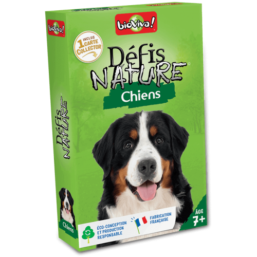 DEFIS NATURE CHIENS jeu de carte jeu de société jeu écolo revendeur BIOVIVA magasin de jouet en bois st pierre 97410 La réunion 974 livraison