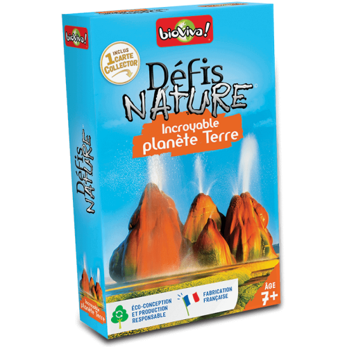 DEFIS NATURE incroyable planète terre jeu de carte jeu de société jeu écolo revendeur BIOVIVA magasin de jouet en bois st pierre 97410 La réunion 974 livraison