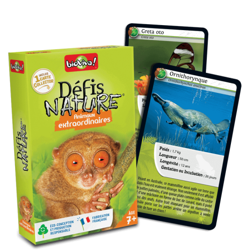 DEFIS NATURE Animaux extraordinaires jeu de carte jeu de société jeu écolo revendeur BIOVIVA magasin de jouet en bois st pierre 97410 La réunion 974 livraison