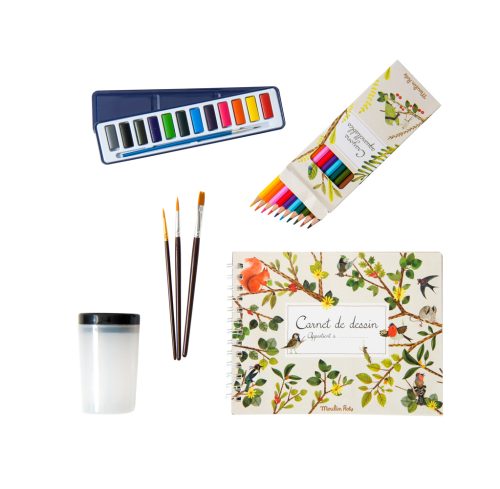 Coffret complet peinture aquarelle Valise L'aquarelliste LE JARDIN DU MOULIN revendeur MOULIN ROTY saint pierre reunion magasin de jouet pour enfant ile de la reunion 974