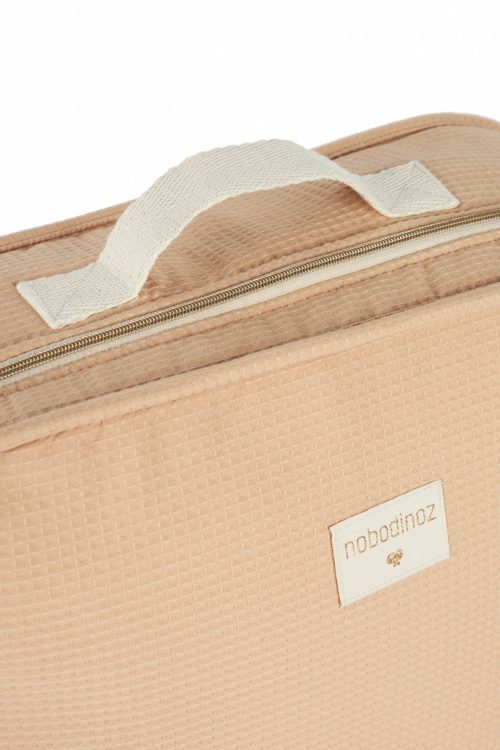 Valise de maternité pour bébé VICTORIA Sac de maternité Texture en nid d’abeille de coton bio boutique et boutique en ligne bébé et future maman ILE DE LA REUNION 974