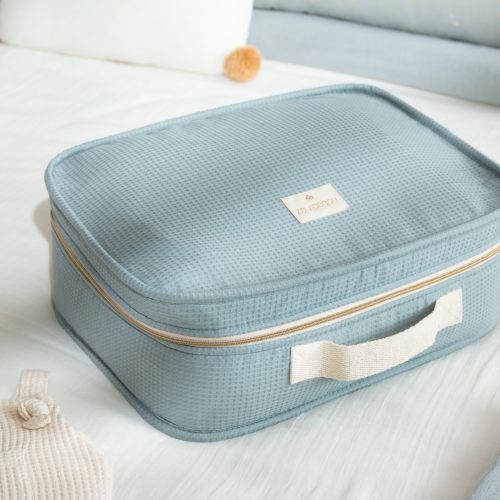 Valise de maternité pour bébé VICTORIA Sac de maternité Texture en nid d’abeille de coton bio boutique et boutique en ligne bébé et future maman ILE DE LA REUNION 974