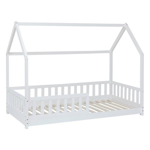 Lit 90x190 cabane Montessori EDEN Blanc avec barrière boutique de meuble et décoration pour enfant saint pierre ile de la reunion 974