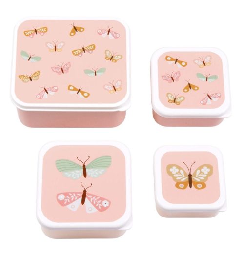 Lot de 4 boîtes à goûter PAPILLON BUTTERFLY magasin et boutique pour enfant saint pierre de la reunion 974