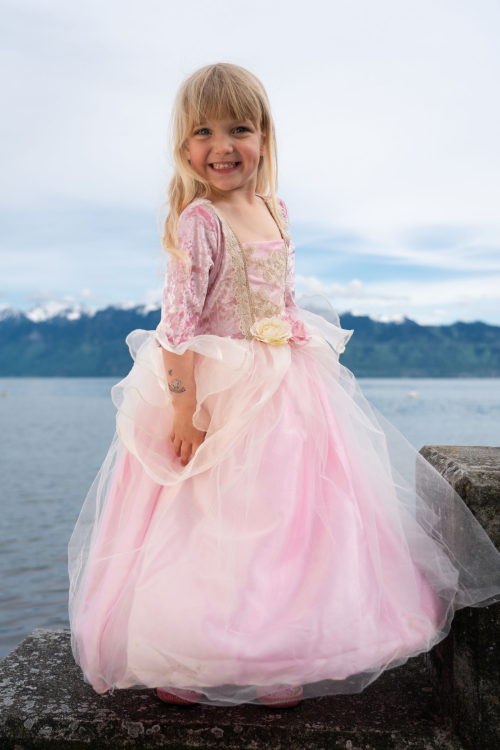 Robe de Princesse ROSE Déguisement enfant lavable en machine boutique pour enfant saint pierre ILE DE LA REUNION livraison sur tout l'ile 974