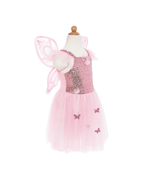 Robe PAPILLON SEQUINS ROSE avec ailes Déguisement enfant lavable en machine boutique pour enfant saint pierre ILE DE LA REUNION livraison sur tout l'ile 974