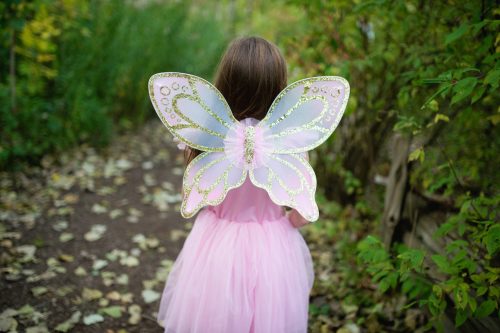 Robe PAPILLON SEQUINS ROSE avec ailes Déguisement enfant lavable en machine boutique pour enfant saint pierre ILE DE LA REUNION livraison sur tout l'ile 974 fée fille