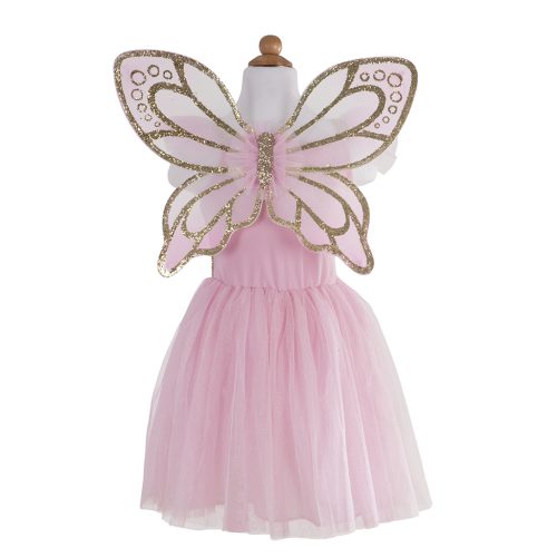 Robe PAPILLON SEQUINS ROSE avec ailes Déguisement enfant lavable en machine boutique pour enfant saint pierre ILE DE LA REUNION livraison sur tout l'ile 974 fée fille