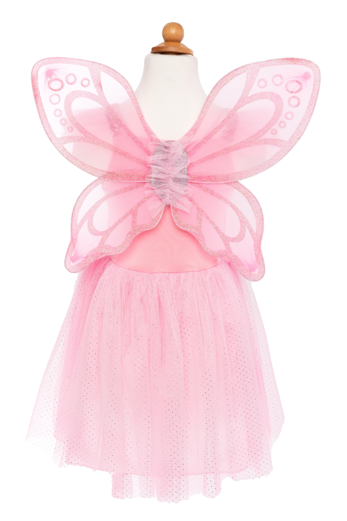 Robe PAPILLON SEQUINS ROSE avec ailes Déguisement enfant lavable en machine boutique pour enfant saint pierre ILE DE LA REUNION livraison sur tout l'ile 974