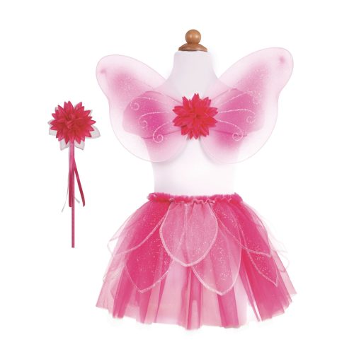 Ailes de fée avec jupe et baguette magique ROSE Déguisement enfant lavable en machine boutique jouets déguisement pour enfant saint pierre ILE DE LA REUNION livraison sur tout l'ile 974 fille