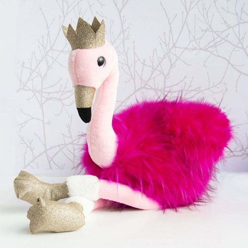 Grande peluche flamant rose fuchsia glitter PROMO peluche doudou et compagnie histoire d'ours magasin de jouets st pierre 97410 La Réunion 974