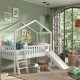 Lit cabane toboggan ELIOTT lit enfant mi hauteur magasin mobiliers enfant chambre enfants 97410 La Réunion St Pierre