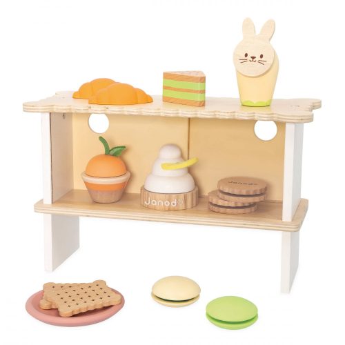 Stand de pâtisserie jeu imitation marchande en bois revendeur officiel JANOD magasin de jouets st pierre 97410 la réunion 974 livraison sur toute l'île