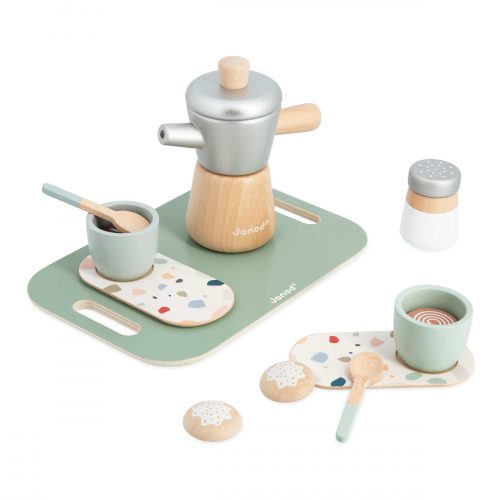 Café à l'italienne électroménager en bois jeu imitation marchande et cuisine en bois revendeur officiel JANOD magasin de jouets st pierre 97410 la réunion 974 livraison sur toute l'île